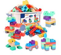 sobebear 80 Pcs Kids Building Blocks for Toddlers, Silicone Safe Soft Multi-Colored Large Block Learning Construction Toys & Gifts for Kids, Boys & Girls