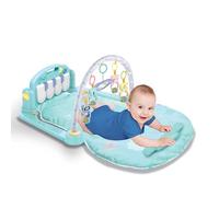 Sobebear Baby Piano Play Mat with Music and Lights, Kick and Play Gym Activity Mat, Interactive Musical Floor Mat for Newborns, Learning Toys for Boys and Girls (Blue)
