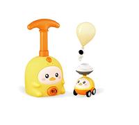 Sobebear Balloon Inertia Cartoy for Kids, Balloon Launcher Powered Car Toy Set, Inertia Balloon Racers Cars Toys, Preschool Educational Science Toys with Manual Balloon Pump (YELLOW)
