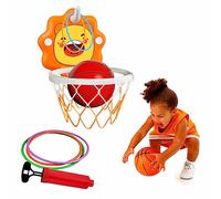 Sobebear Kids Basketball Hoop Toy Set, Wall Mounted Basketball Hoop, Pump & Rings, Adjustable Height With Sound Battery Powered Scoring Hoop Toy for Boys & Girls Age 3+
