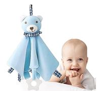 Sobebear Newborn Baby Blue Bear & Blanket Soothing Toy Lightweight, Washable Plush Comfortable plush toy - Baby Teddy for Newborns (Bear Rattle)
