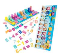 Sobebear Wooen Montessori Toys for Kids, Magnetic Fishing Counting Toys, Wooden Puzzle for Kids with Numbers, Shapes and Math Symbols, Educational Board for Toddlers Age 3+ Years