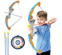 Sobeber 61CM Kids Archery Bow and Arrow Set, LED Light Up Archery Set Includes 1 Bow and 3 Suction Arrows and 1 Target, Safe Indoor/Outdoor Toy for Boys and Girls Ages 6+ Years