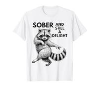 Sober and Still A Delight Funny Raccoon Recovery Sobriety T-Shirt