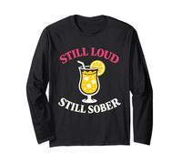Sober But Fun Modern Sobriety Humor Dry Sober January Vibes Long Sleeve T-Shirt