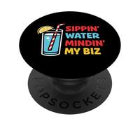 Sober But Fun Modern Sobriety Humor dry sober january Vibes PopSockets Adhesive PopGrip