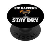 Sober But Fun Modern Sobriety Humor dry sober january Vibes PopSockets Adhesive PopGrip