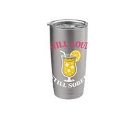 Sober But Fun Modern Sobriety Humor Dry Sober January Vibes Stainless Steel Insulated Tumbler
