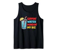 Sober But Fun Modern Sobriety Humor Dry Sober January Vibes Tank Top