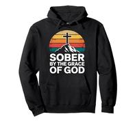 Sober By the Grace of God Christian Recovery Pullover Hoodie