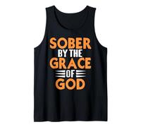 Sober by The Grace of God Christian Recovery Quote Tank Top