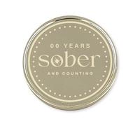 Sober & Counting - Nouveau Sobriety Coin: Custom Sobriety Token, Personalised Milestone, AA Chip, Sober Gift, EDC Recovery Reminder Keepsake