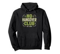 Sober Curious No Hangover Club Raccoon Humor Alcohol Free Pullover Hoodie