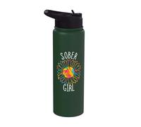 Sober Girl Sobriety Recover Alcoholic Abstinence AA Recovery Stainless Steel Insulated Water Bottle
