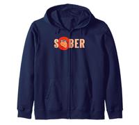 Sober Heart Happy Healthy Recovery Journey Positive Living Zip Hoodie