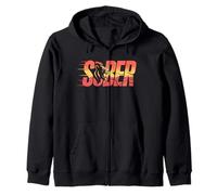 SOBER Lion Normalize Sobriety Mode On AA Support Anniversary Zip Hoodie