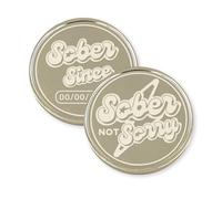 Sober Not Sorry - Lightning: Personalised Sobriety Chip, Custom Sobriety Anniversary Year, AA Token, Sober, EDC Recovery Reminder Coin