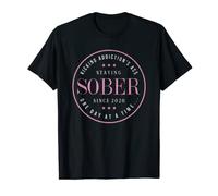 Sober Since 2020 - 2 Years Sobriety Recovery Quote for Women T-Shirt