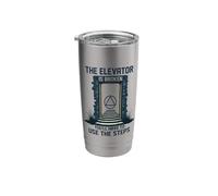 Sober Sobriety Anniversary AA NA The Elevator is Broken Stainless Steel Insulated Tumbler