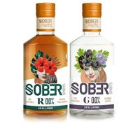 SOBER SPIRITS 0.0% Non-Alcoholic Rum & Gin Bundle - Award-Winning Alcohol-Free Spirits Made from Real Spirits - No Sugar, Vegan Friendly - 2 x 50 ift Set