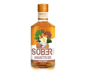 SOBER SPIRITS - Non-Alcoholic 0.0% Amaretto: The First Authentic Version - IWSC Gold Winner - 0% Sugar - No Artificial Flavours - Vegan Friendly - 50cl
