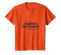 Sober & Unstoppable Recovery Inspiration Addiction Free T-Shirt, Kids, Orange, 8 Years