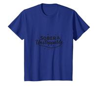 Sober & Unstoppable Recovery Inspiration Addiction Free T-Shirt, Kids, Royal Blue, 10 Years