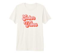 Sober Vibes 80s 90s Retro Pink Script Swag Sober Recovery Premium T-Shirt