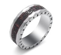 SOBHART Viking Rings Stainless Steel Viking Norse Runes Wolf Raven Tree of Life Band Ring Jewelry for Men Women Size 7/8/9/10/11/12/13, No Gemstone