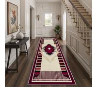 Sobhdga Aztec Tribal Striped Southwestern Runner Rugs For Hallway 80x240 cm, Boho Diamond Geometric Vintage Kitchen Runners Non Slip Carpet Runners Long hallway runner For Entryway Corridor Bedroom