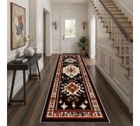 Sobhdga Brown Boho Vintage Geometric Hallway Runner Rug Non Slip Southwestern Aztec Diamond Runner Rugs 60X300Cm, Washable Kitchen Rug Floor Rugs For Entryways Bedroom Laundry