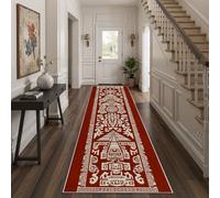 Sobhdga Diamond Vintage Aztec Hallway Runner Rug Non Slip Rustic Southwestern Tribal Runner Rugs 60X300Cm, Washable Kitchen Rug Floor Rugs For Entryways Bedroom Laundry