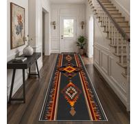 Sobhdga Hallway Runner Rugs Tribal African Geometric Aztec 80X300 Cm, Aztec Diamond Southwestern Kitchen Rug, Hallway Runner Non Slip Long, For Entryway Bedroom Laundry Living Room Non Shedding
