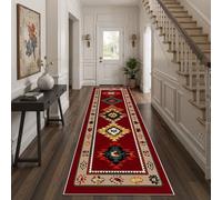 Sobhdga Runner Rug For Hallways Aztec Geometric Tribal Striped,60X240 Cm, Rug Runners Boho Vintage Southwestern Hallway Runner Carpet Runner For Kitchen Soft Bedroom Throw Rugs