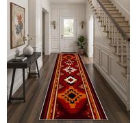 Sobhdga Runner Rug For Hallways Boho Vintage Tribal South Western,60X210 Cm, Rug Runners Faux Wool Southwestern Aztec Diamond Hallway Runner Carpet Runner For Kitchen Soft Bedroom Throw Rugs