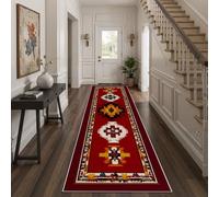 Sobhdga Runner Rug For Hallways Geometric Tribal Vintage,90X270 Cm, Rug Runners Aztec Diamond Southwestern Hallway Runner Carpet Runner For Kitchen Soft Bedroom Throw Rugs