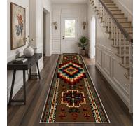 Sobhdga Tribal African Geometric Aztec Runner Rugs For Hallway 80x240 cm, Vintage Diamond Kitchen Runners Non Slip Carpet Runners Long hallway runner For Hallway Entryway Corridor Bedroom