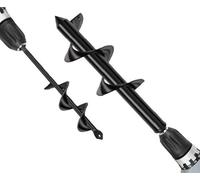 Sobinu | Auger Drill Bit Set 2 Piece, Garden Auger For Drill, Post Hole Digger Tool For Planting Bulbs & Seedlings, Hex Drive, Manganese Steel, 30 X 8 Cm & 22 X 4 Cm