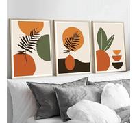SOBMQ 3 Pictures Set-Art Prints,Abstract Black Beige Green Terracotta Circle Wall Canvas Painting Modern Poster Print Art Picture For Living Room Bedroom Decoration-50 * 70cm/(20 * 27inch) Unframed