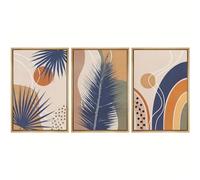 SOBMQ 3 Pictures Set-Canvas Print Wall Art Geometric Palm Leaf Botanical Landscape Abstract Nature Modern Art For Living Room Bedroom Office Decor-30 * 40cm*3Pcs (Unframed)