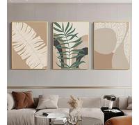 SOBMQ Art Decor-Boho Abstract Wall Art Minimalist Line Style Aesthetics Plant Collage Geometric Figure Poster Scandinavian For Living Room Home Decor-30 * 50cm-3PCS (No Frame)