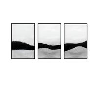 SOBMQ Ink Canvas Painting Abstract Black And White Mountain And River Line Posters And Prints Modern Nordic Bedroom Decoration Home Wall Art-40 * 50cm*3PCS (No Frame)