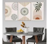 SOBMQ Wall Art,Abstract Boho Mandala Pattern Forest Plant Canvas Print Poster, Modern Wall Art Painting for Living Room Bedroom Home Decoration-50 * 70cm*3Pcs (Unframed Print)