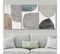 SOBMQ Wall Art,Modern Minimalist Canvas Print Posters Wall Art Painting Geometric Black Brown Pastel Abstract Illustration Art Living Room Kitchen Decor-40 * 60cm*3Pcs (Unframed Print)