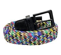 SoBo LEATHER Stretchy Belts for Men & Women, 6 Colours, Elastcated Belt, Braided Belts, Unisex, Waist 28-44 inch (Rainbow Light, M/L)