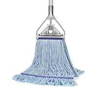 SOBONNE Industrial String Mop for Floor Cleaning - Heavy Duty Commercial Mop with 59in Stainless Steel Handle, Blue Cotton Microfiber Head for Home, Office, Workshop, Warehouse
