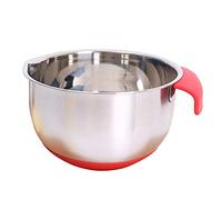 Sobotoo Stainless Steel Mixing Bowls Set with Spouts & Non Slip Silicone Base, Nesting Metal Bowl for Baking Cooking Kitchen Serving (24CM)