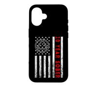 Sobriety 10 Years Sober Narcotics Anonymous American Flag Case for iPhone 16
