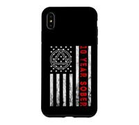 Sobriety 10 Years Sober Narcotics Anonymous American Flag Case for iPhone XS Max
