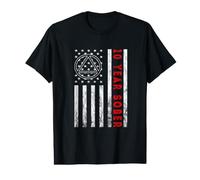 Sobriety 10 Years Sober Narcotics Anonymous American Flag Value Graphic T-Shirt
